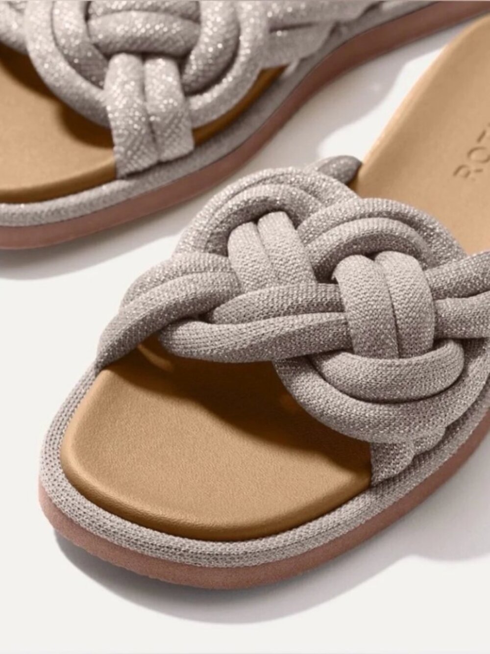 Rothy's The Summer Knot Sandal in Silver NEW